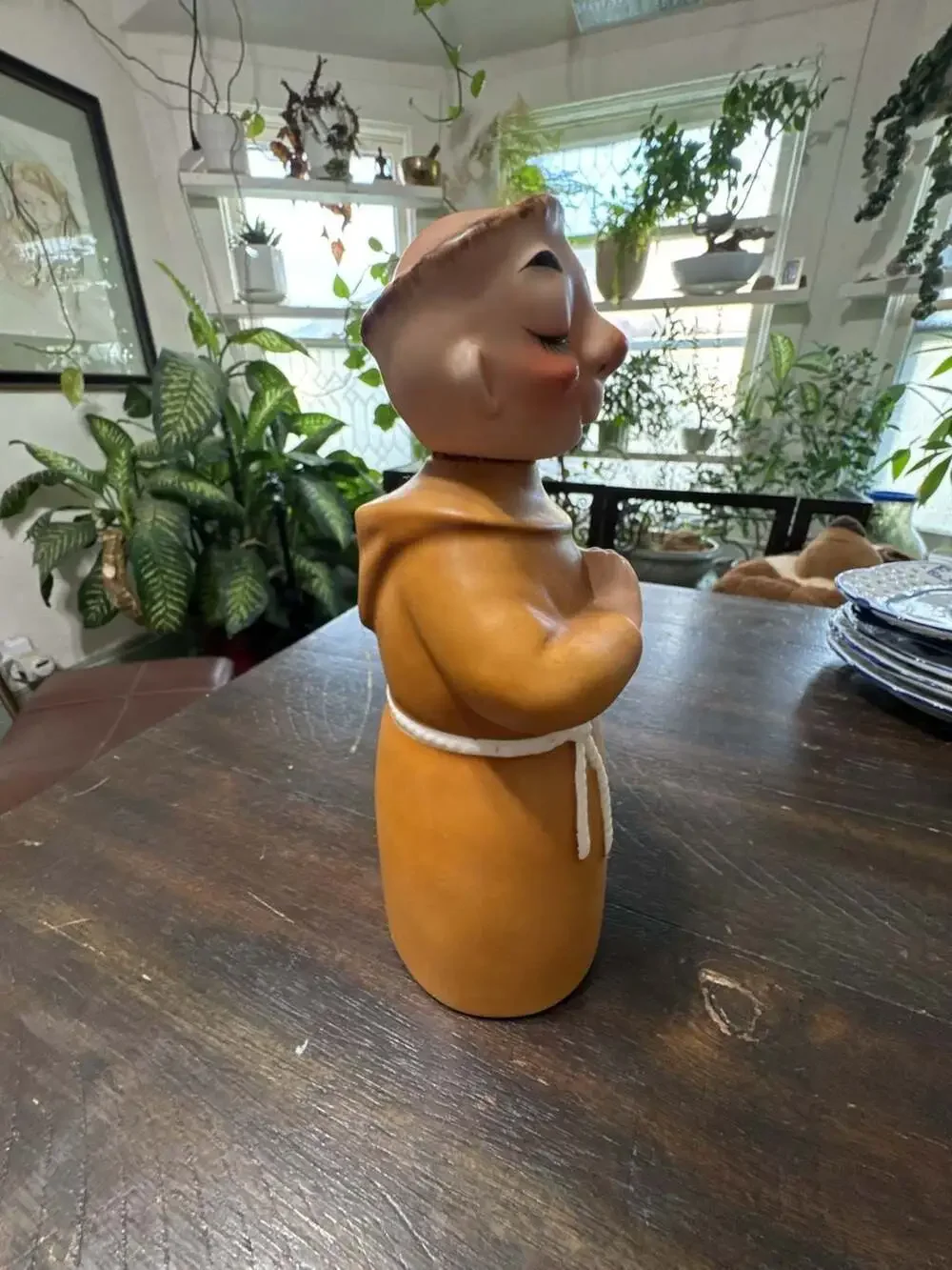 Lefton Friar Tuck Monk Decanter Vintage Ceramic Praying Padre 991
